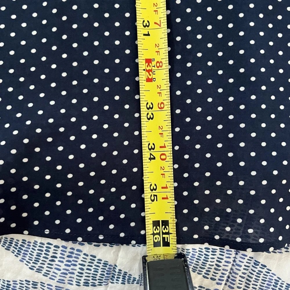 👗The Limited navy blue white white polka-dot knee length dress w/ flare,… - Picture 8 of 10